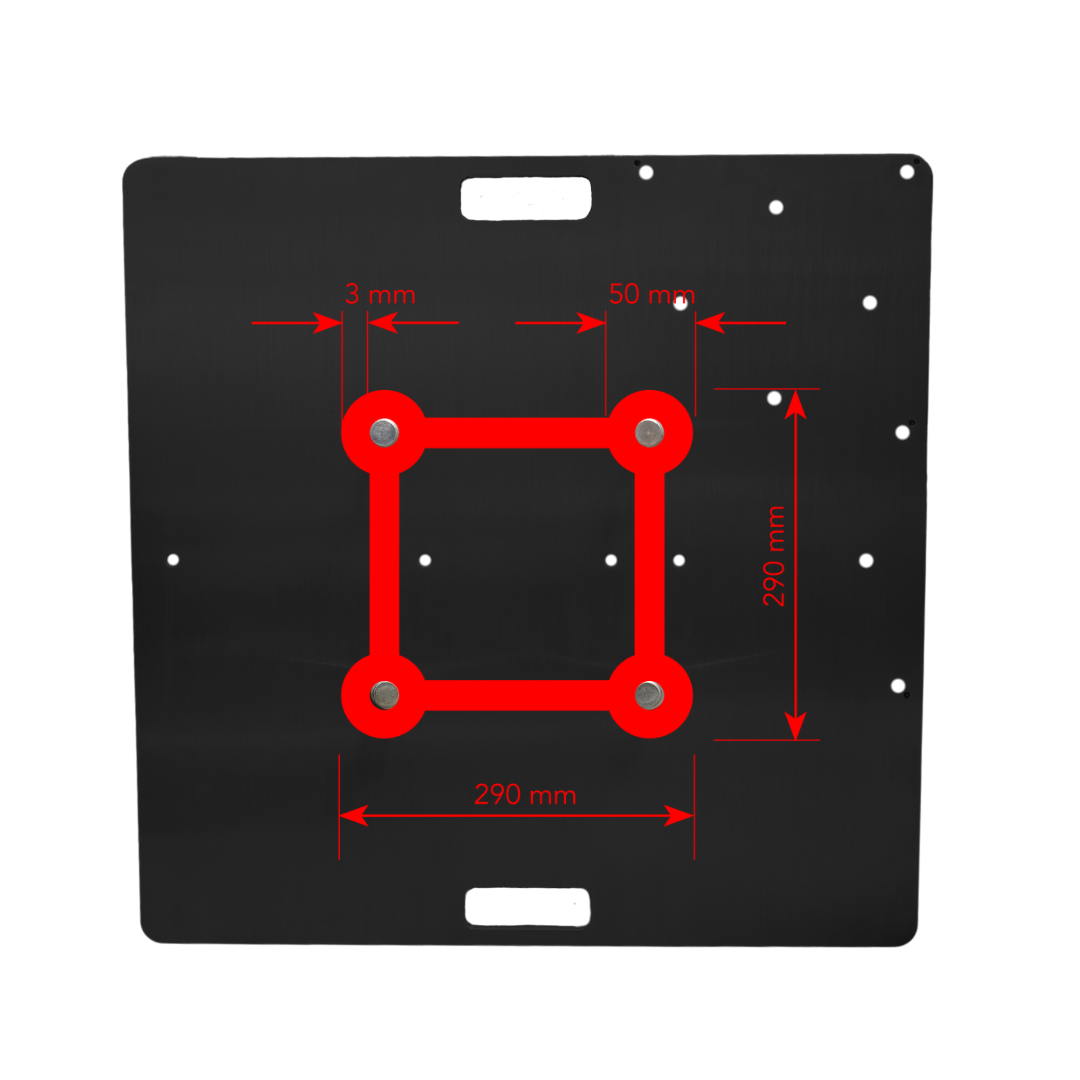 TB750ABK - 290mm Aluminium Spigot Box Truss Base Plate (750mm, black)
