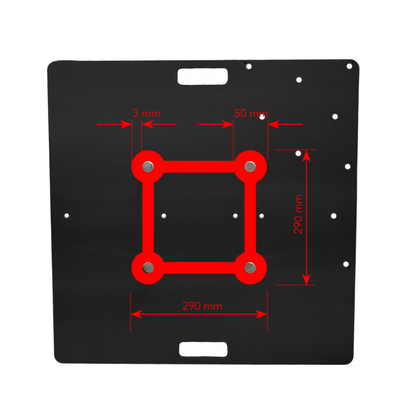 TB750ABK - 290mm Aluminium Spigot Box Truss Base Plate (750mm, black)