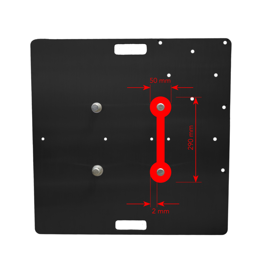 TB750ABK - 290mm Aluminium Spigot Box Truss Base Plate (750mm, black)