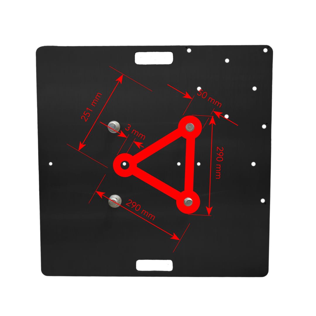 TB750ABK - 290mm Aluminium Spigot Box Truss Base Plate (750mm, black)