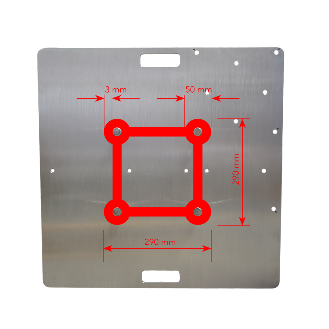 TB750A - 290mm Aluminium Spigot Box Truss Base Plate (750mm)