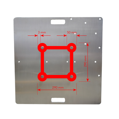TB750A - 290mm Aluminium Spigot Box Truss Base Plate (750mm)
