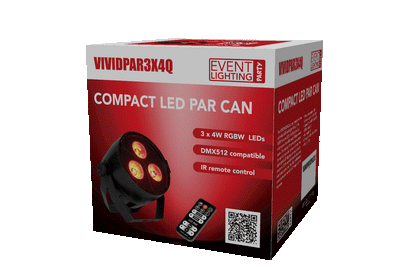 VIVIDPAR3X4Q - Indoor Party Par with 3 x 4W RGBW LEDs