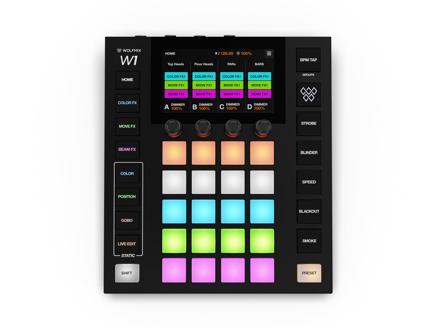 WOLFMIXW1MK3 - Wolfmix W1 MK3 standalone performance DMX lighting controller