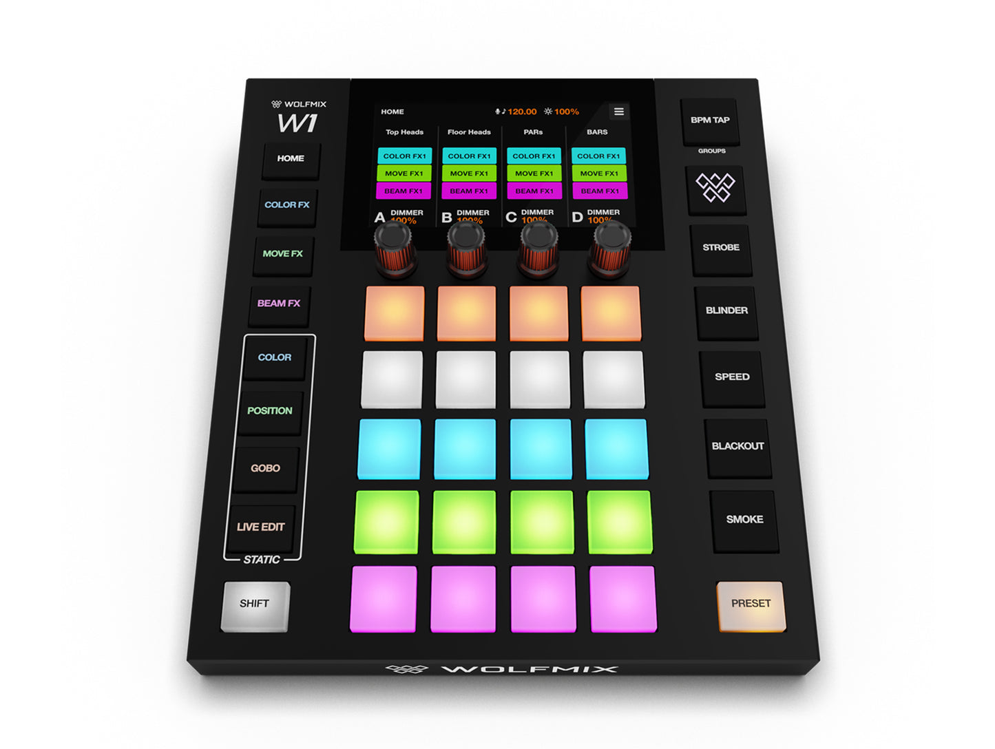 WOLFMIXW1MK3 - Wolfmix W1 MK3 standalone performance DMX lighting controller