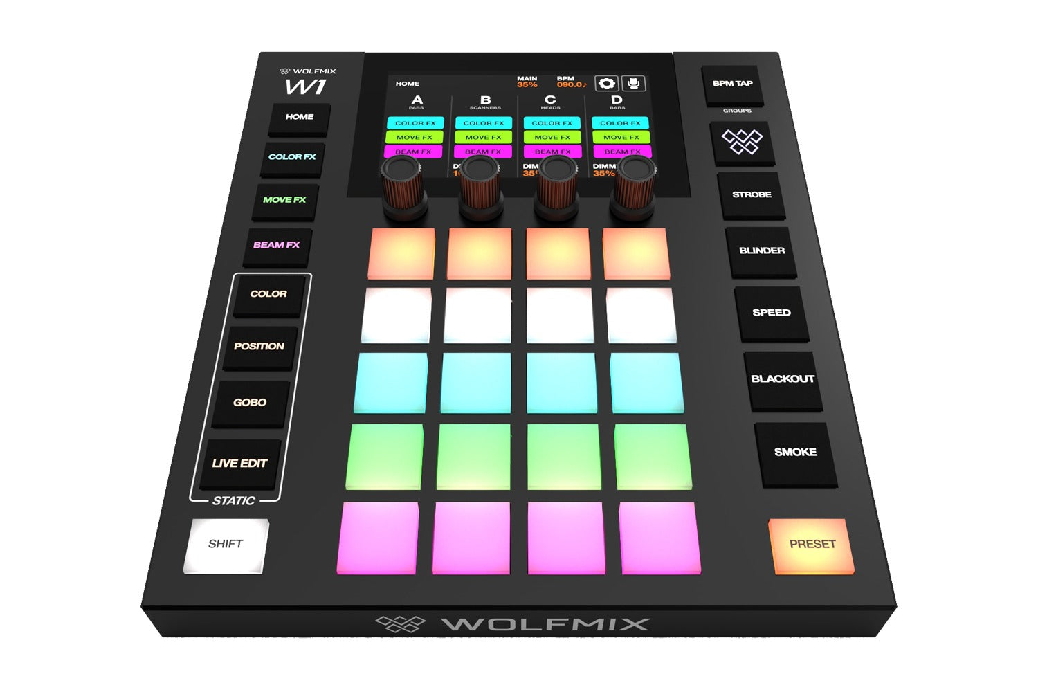 WOLFMIXW1MK2 - Wolfmix W1 MK2 standalone performance DMX lighting controller