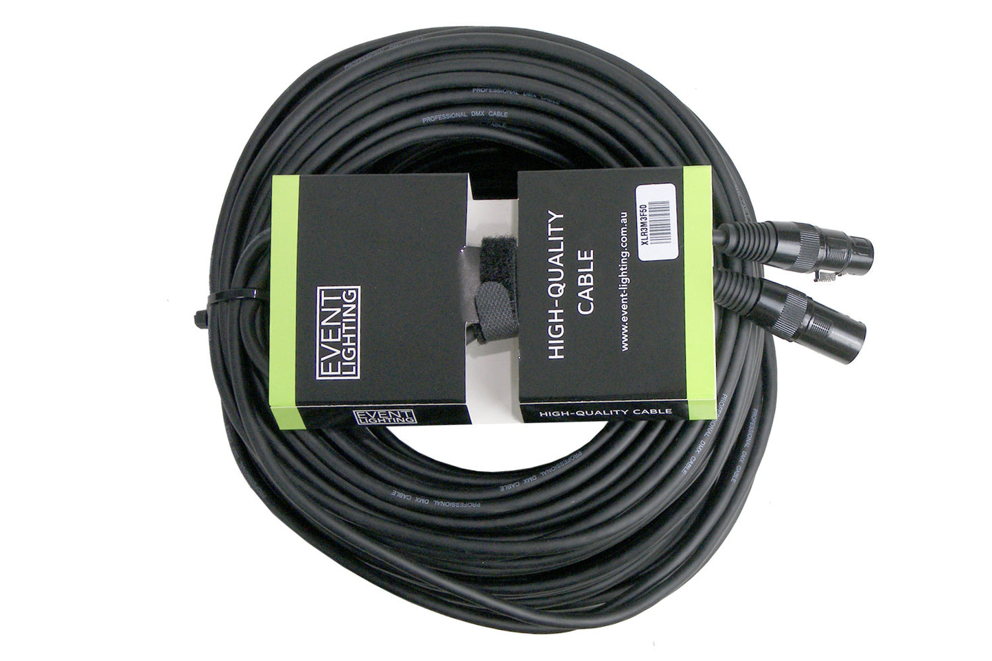 XLR3M3F50 - 3-pin DMX Cable (50m) - black ring