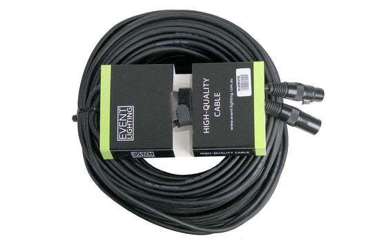 XLR3M3F50 - 3-pin DMX Cable (50m) - black ring