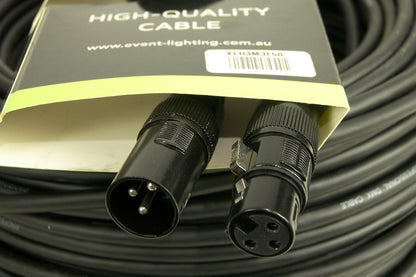 XLR3M3F50 - 3-pin DMX Cable (50m) - black ring