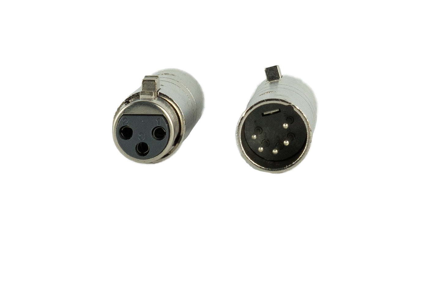 XLR5MXLR3F - XLR 5 Pin Male to XLR 3 Pin Female Adaptors front view 