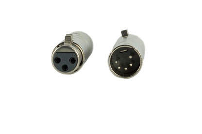 XLR5MXLR3F - XLR 5 Pin Male to XLR 3 Pin Female Adaptors front view 