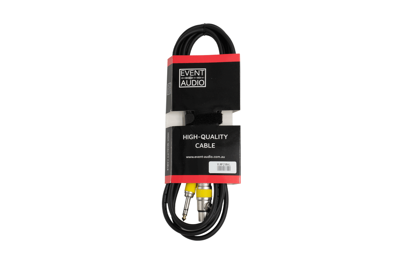 Event Audio XLRFJ3BAL - 3m XLR 3 Pin Female to Jack Male Signal Lead - Black Ring packaged product 