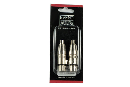 Event Audio XLRFRCAF - Pair of XLR 3 Pin Female to RCA Female Adaptors Packaging