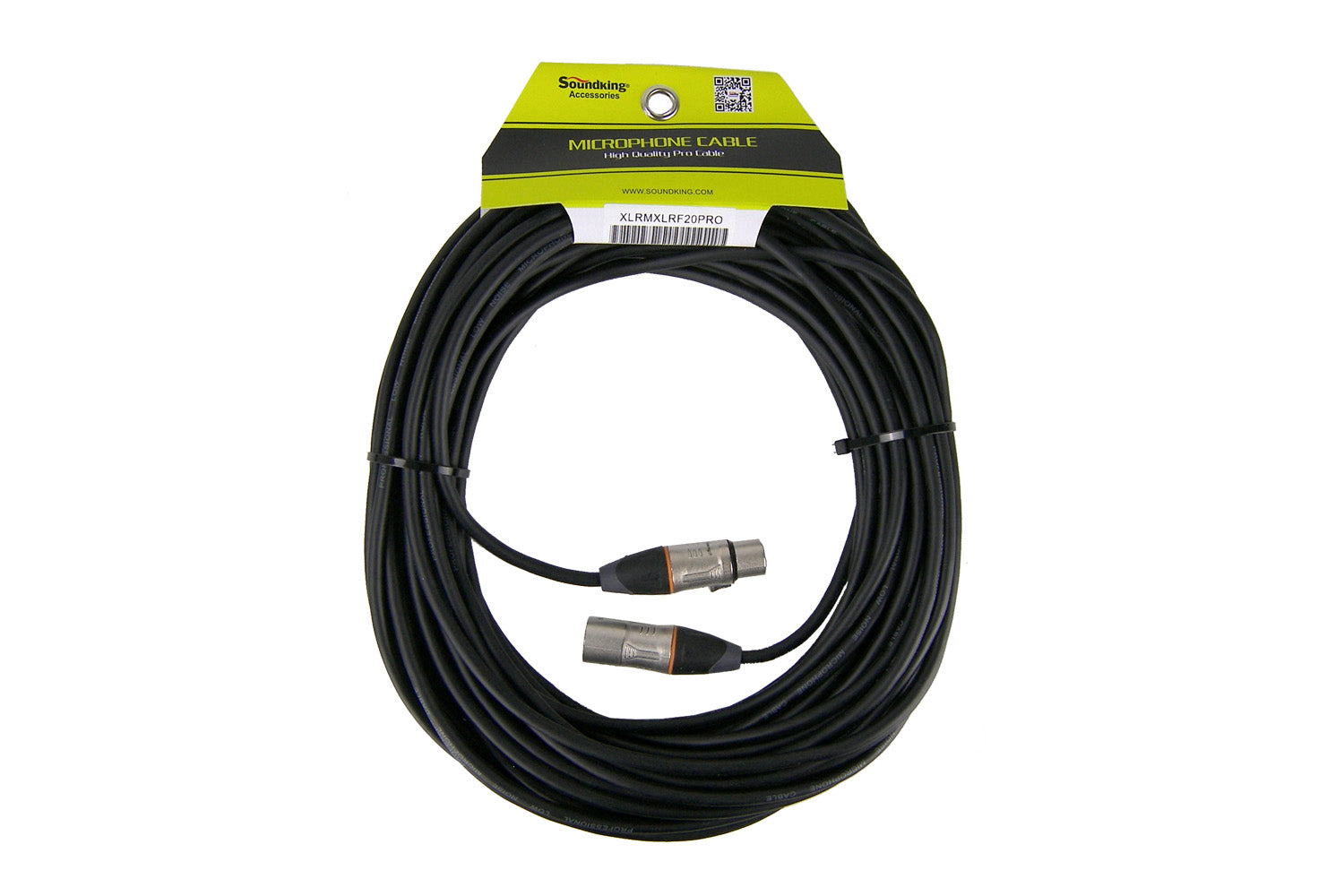 XLRMXLRF20PRO - 20m XLR 3 pin male to female professional grade cable