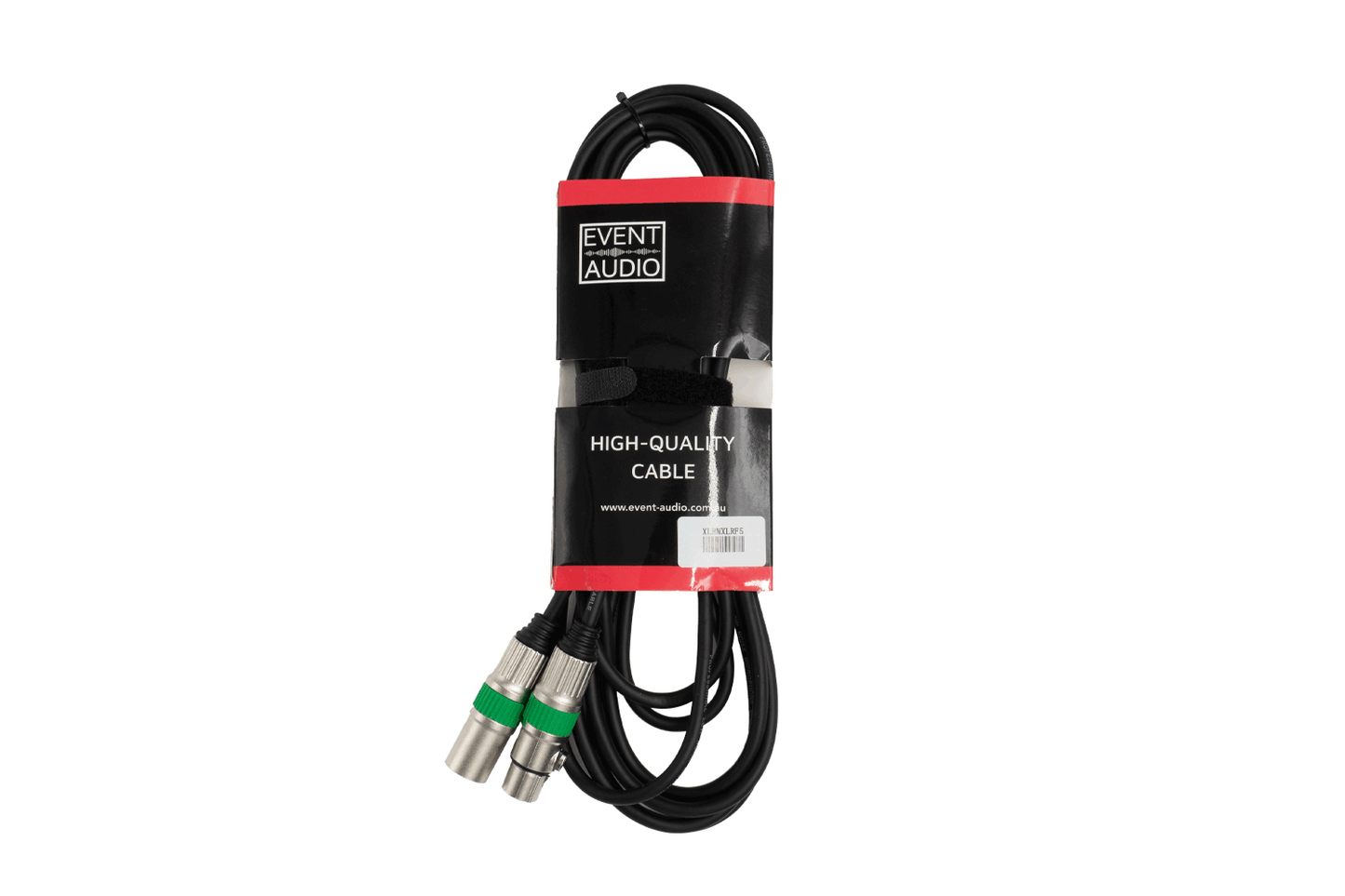 Event Audio XLRMXLRF5 - 5m XLR 3 Pin Male to Female Signal Lead - Green Ring packaged product