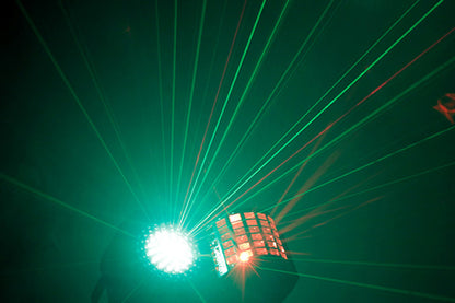 DERBY3 - 3-in-1 Lighting Effect: Derby, LED Strobe and flood light and RGB Laser