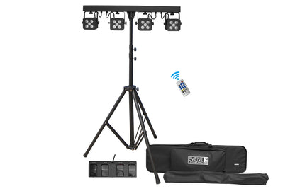 PARBAR4QUAD - Par Bar with 4 Heads of 5x 8W RGBW and Wireless Foot Controller