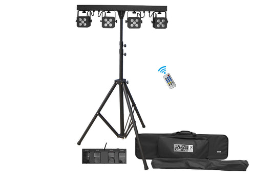 PARBAR4QUAD - Par Bar with 4 Heads of 5x 8W RGBW and Wireless Foot Controller