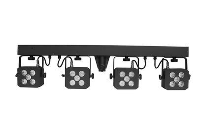 PARBAR4QUAD - Par Bar with 4 Heads of 5x 8W RGBW and Wireless Foot Controller