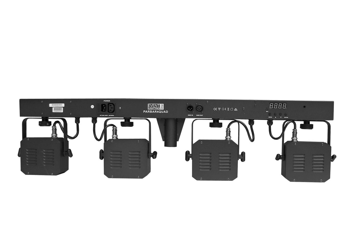 PARBAR4QUAD - Par Bar with 4 Heads of 5x 8W RGBW and Wireless Foot Controller