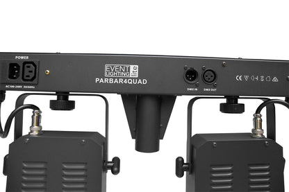 PARBAR4QUAD - Par Bar with 4 Heads of 5x 8W RGBW and Wireless Foot Controller