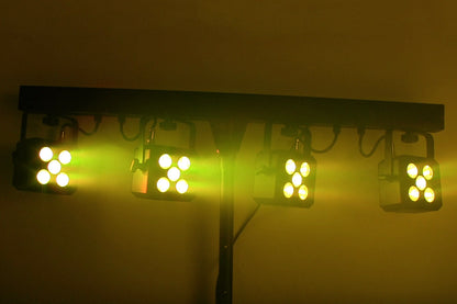 PARBAR4QUAD - Par Bar with 4 Heads of 5x 8W RGBW and Wireless Foot Controller
