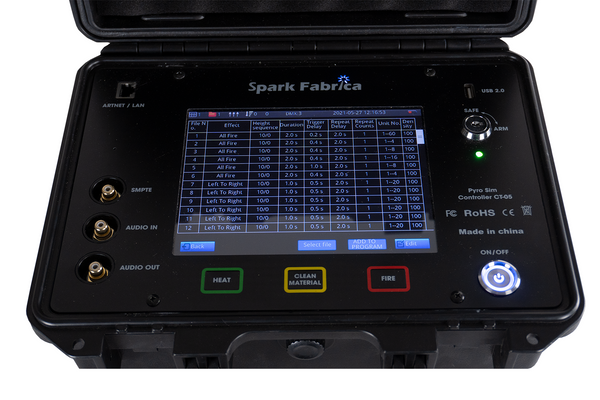 Spark Fabrica PYROSIMCON Controller, display