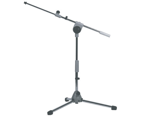 MICSDH - Tripod Base Floor Mic Stand. Telescopic Boom - Black