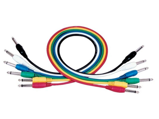 MJ6MJ6PL - TS-M 6.35mm Jack to TS-M 6.35mm Jack Signal Lead - Pack of 6 (1.5m)
