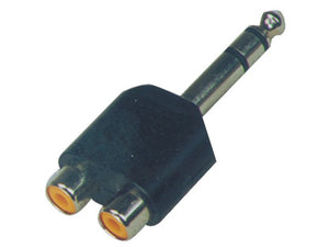 SJRF2 - 2 PACK Double RCA-F to TRS-M 6.35mm Jack Adapter