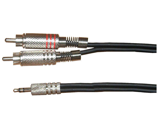 SMJRCA23 - TRS-M 3.5mm Jack to 2 x RCA-M Signal Lead (3m)  (Ipod lead)